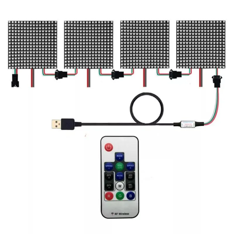 High Quality RGB Ws2812b DC5V 16*16cm 80*80cm 80*32cm Pixel Matrix Panel Light