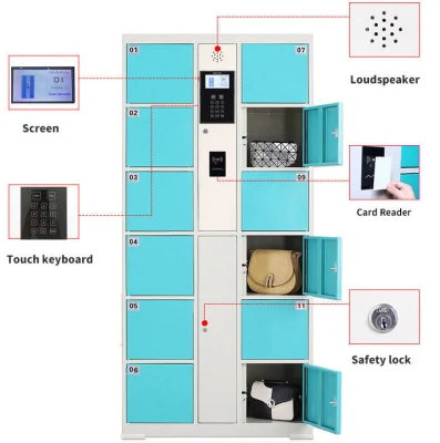 Armário de armazenamento inteligente Supermart Electronic Locker com código de barras ou armário de código digital