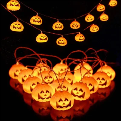 Lanterna LED de Halloween Abóbora Aranha Morcego Crânio Luz de Cadeia de Luz Casa Jardim Festa Ao Ar Livre Decoração de Halloween Luz de Lanterna