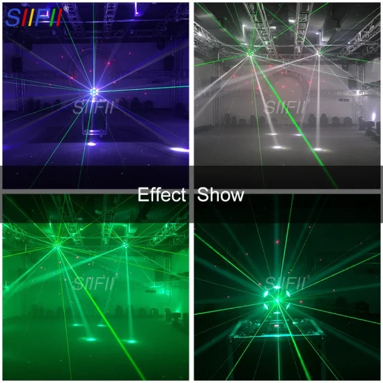 Braços duplos aranha LED rotação DJ feixe de luz de cabeça móvel