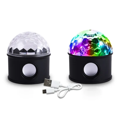 Luzes de palco LED Alto-falante bola de discoteca Iluminação de mudança de cor automática 6W Crystal Magic Ball Light para KTV DJ Party